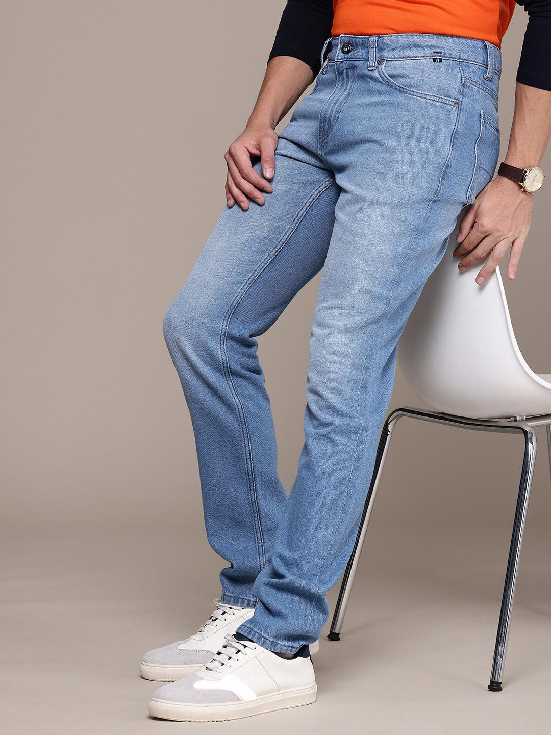 Men Pure Cotton Slim Fit Light Fade Jeans