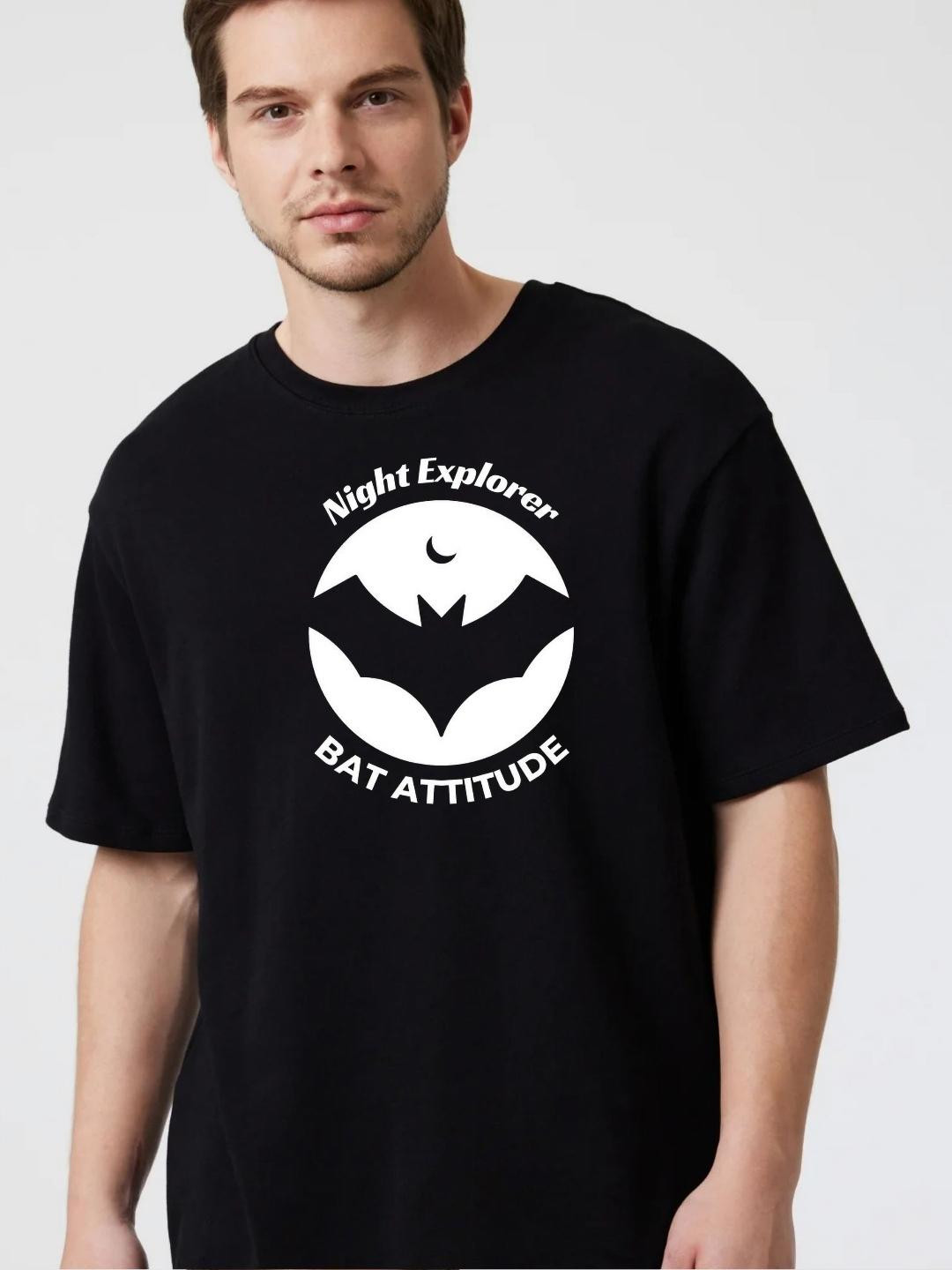 Men Dry Fit Typography Printed Round Neck Cotton Oversized T-shirt